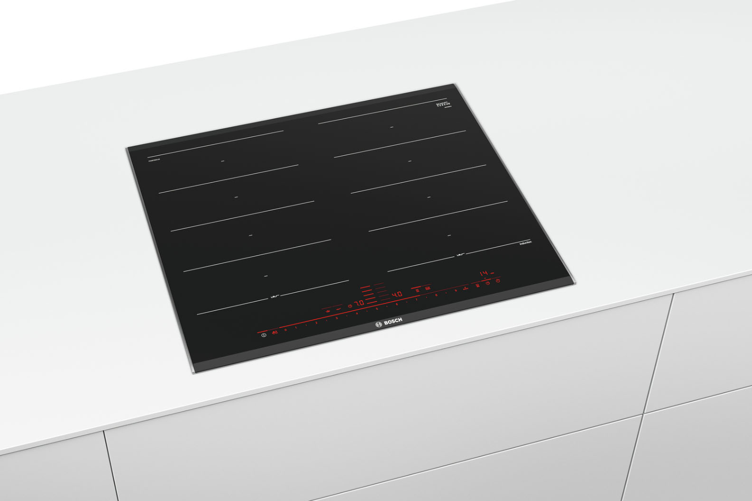 Bếp được thiết kế theo kiểu lắp âm, tạo nên sự gọn gàng, liền mạch