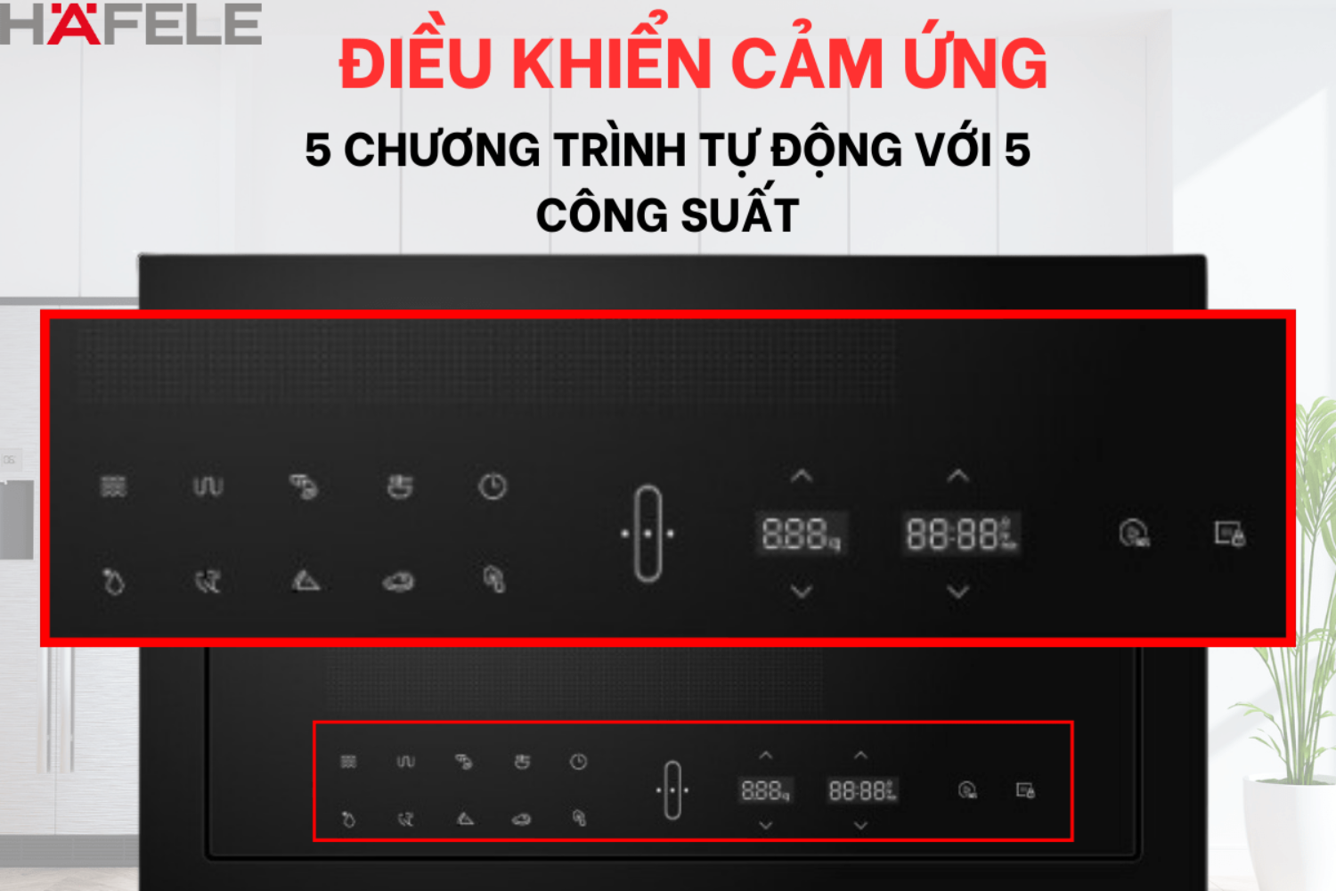 Bảng điều khiển của lò nướng Hafele HMO-6T28A sở hữu thiết kế tối giản, hiện đại