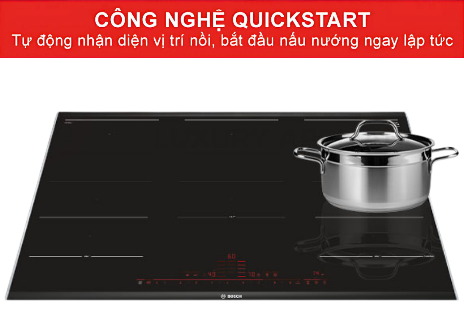 Hệ thống cảm biến thông minh của bếp tự động phát hiện số lượng, kích thước và vị trí tiếp xúc