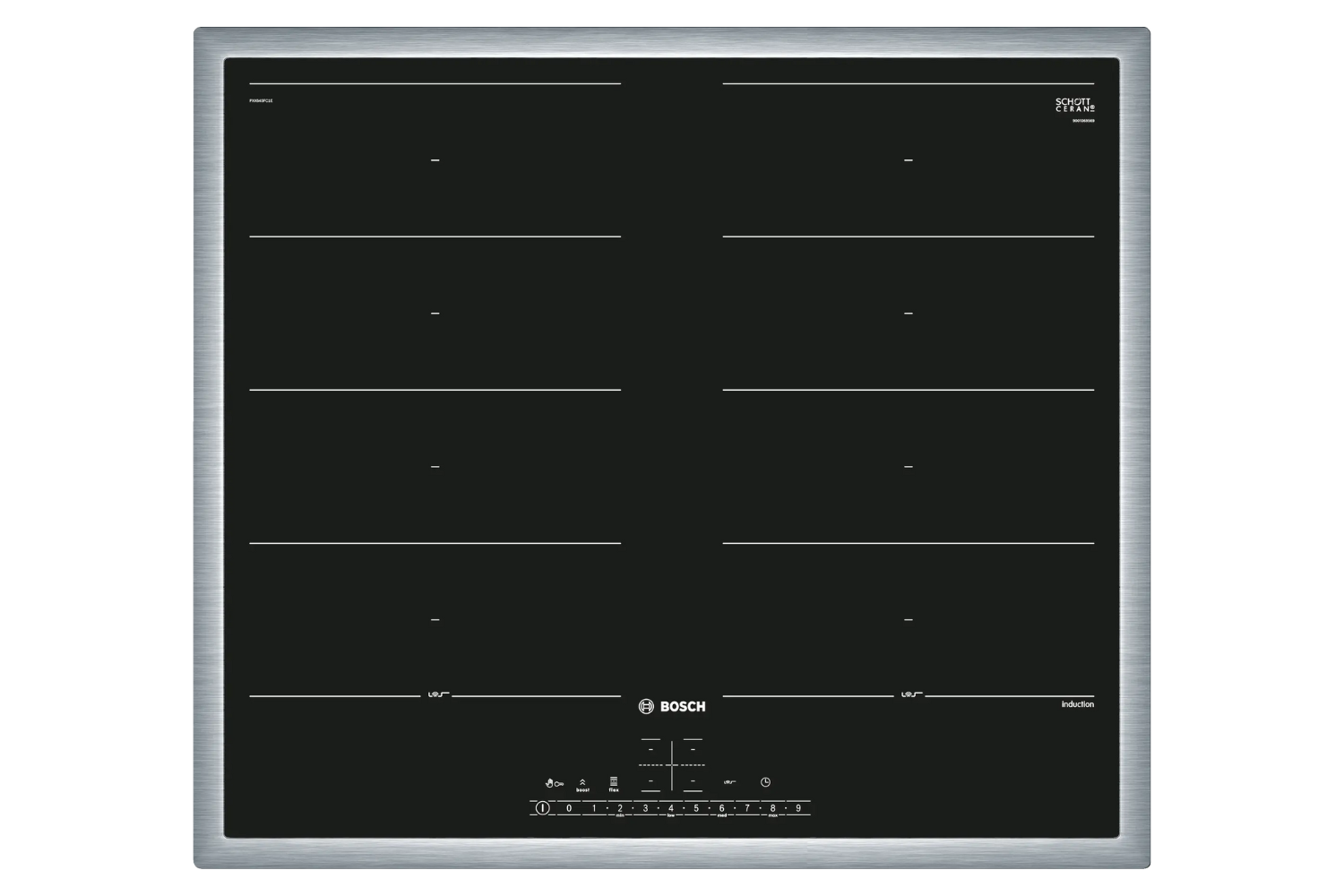 Bếp từ Bosch PXX645FC1E sở hữu tổng công suất mạnh mẽ lên đến 7400W