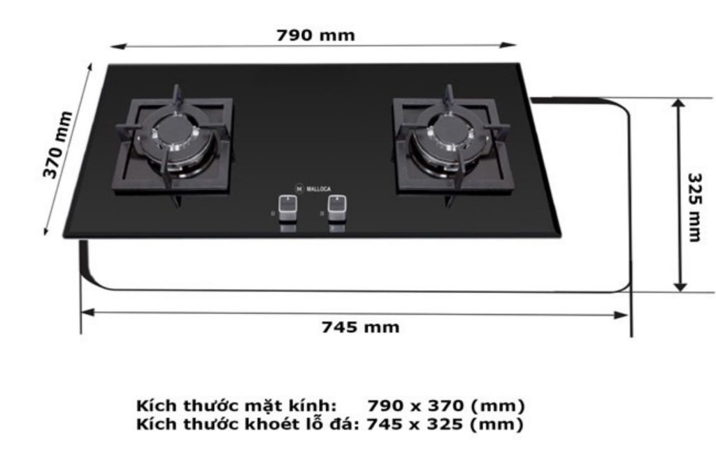 Bếp gas Malloca AS 9502B với màu đen hiện đại