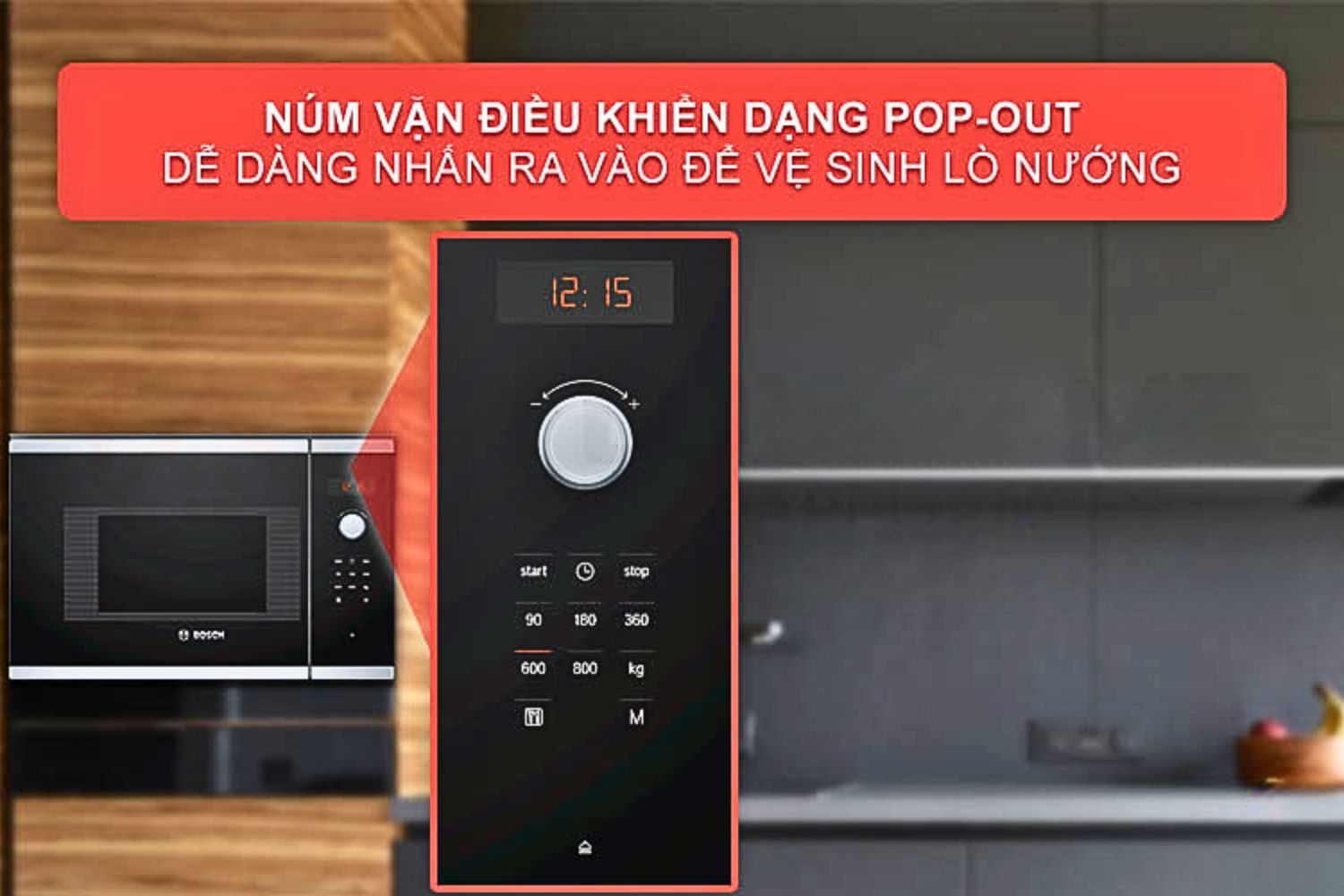 Bảng điều khiển tích hợp cả phím cảm ứng nhạy bén và nút vặn Pop-out mới lạ