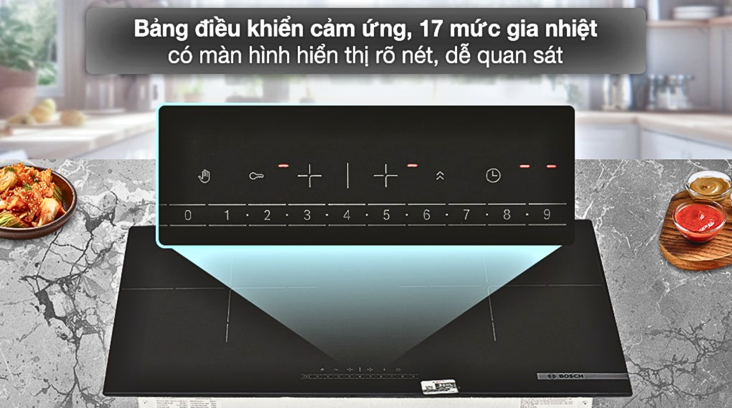 Bếp từ Bosch PPI8256EVN Series 4 được thiết kế với giao diện thân thiện
