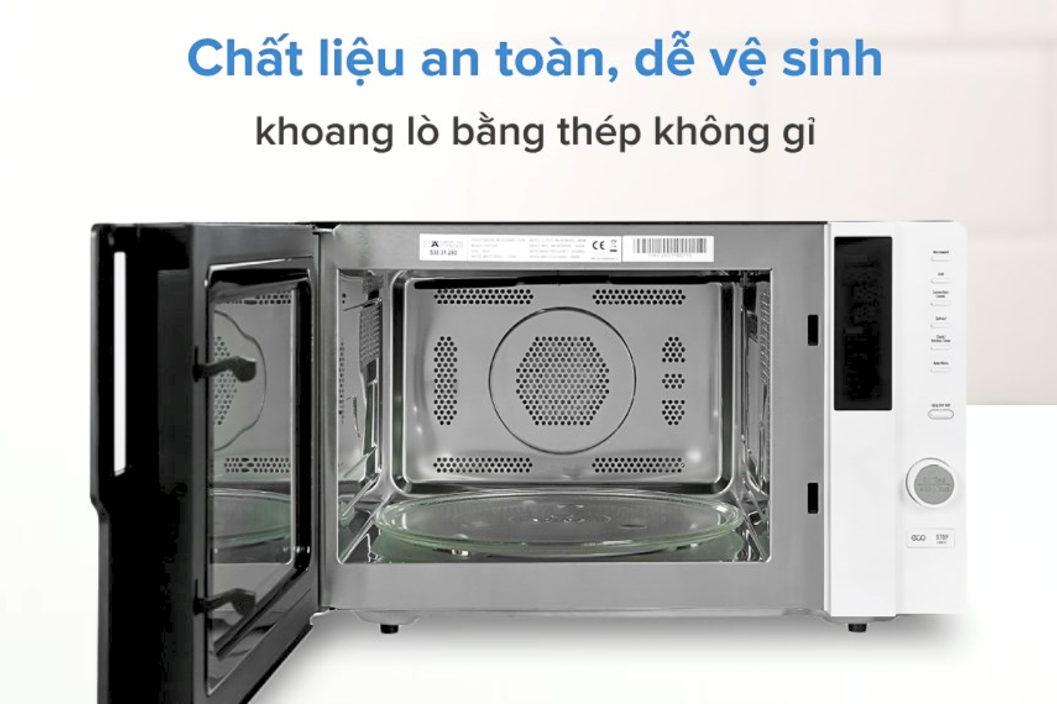 Khoang lò bên trong của sản phẩm được làm từ thép không gỉ cao cấp