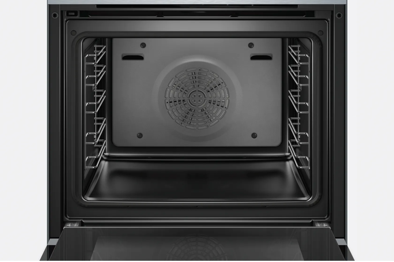 Lớp men tự làm sạch EcoClean trên các thành lò và trần lò sẽ hấp thụ và phân hủy các vết bẩn, dầu mỡ