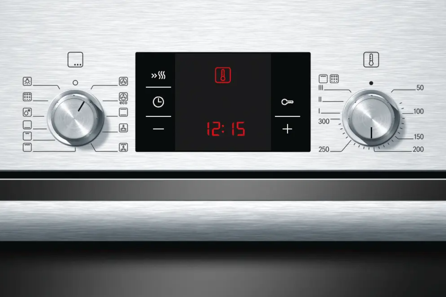 Bảng điều khiển củ lò nướng Bosch HBA73R350B mang đến sự tiện lợi tối đa