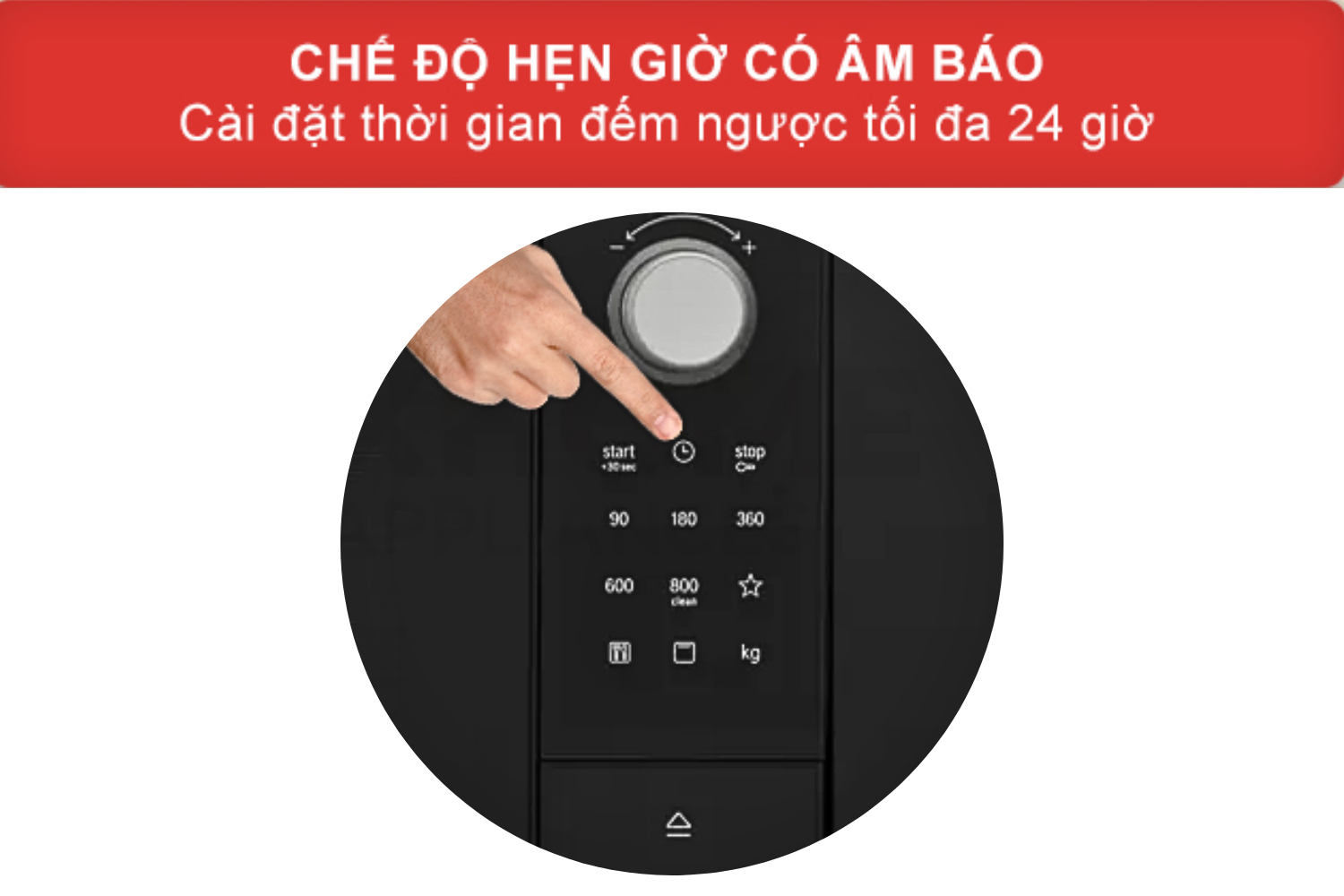 Với chế độ hẹn giờ , bạn có thể rảnh tay làm các công việc khác trong khi lò tự động hoàn thành nhiệm vụ