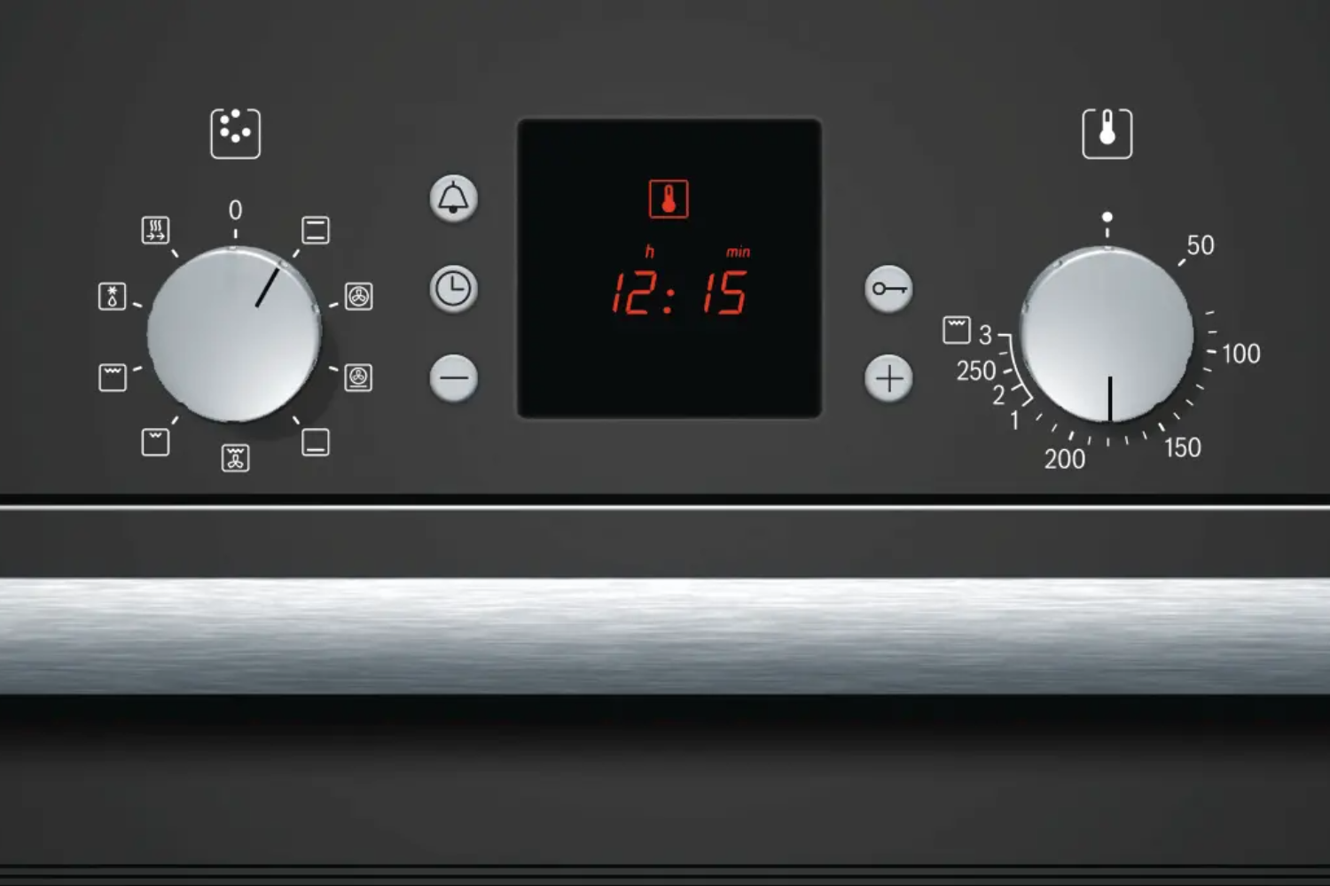 Bảng điều khiển của Bosch HBN539S5 có dạng cơ học đơn giản, dễ thao tác