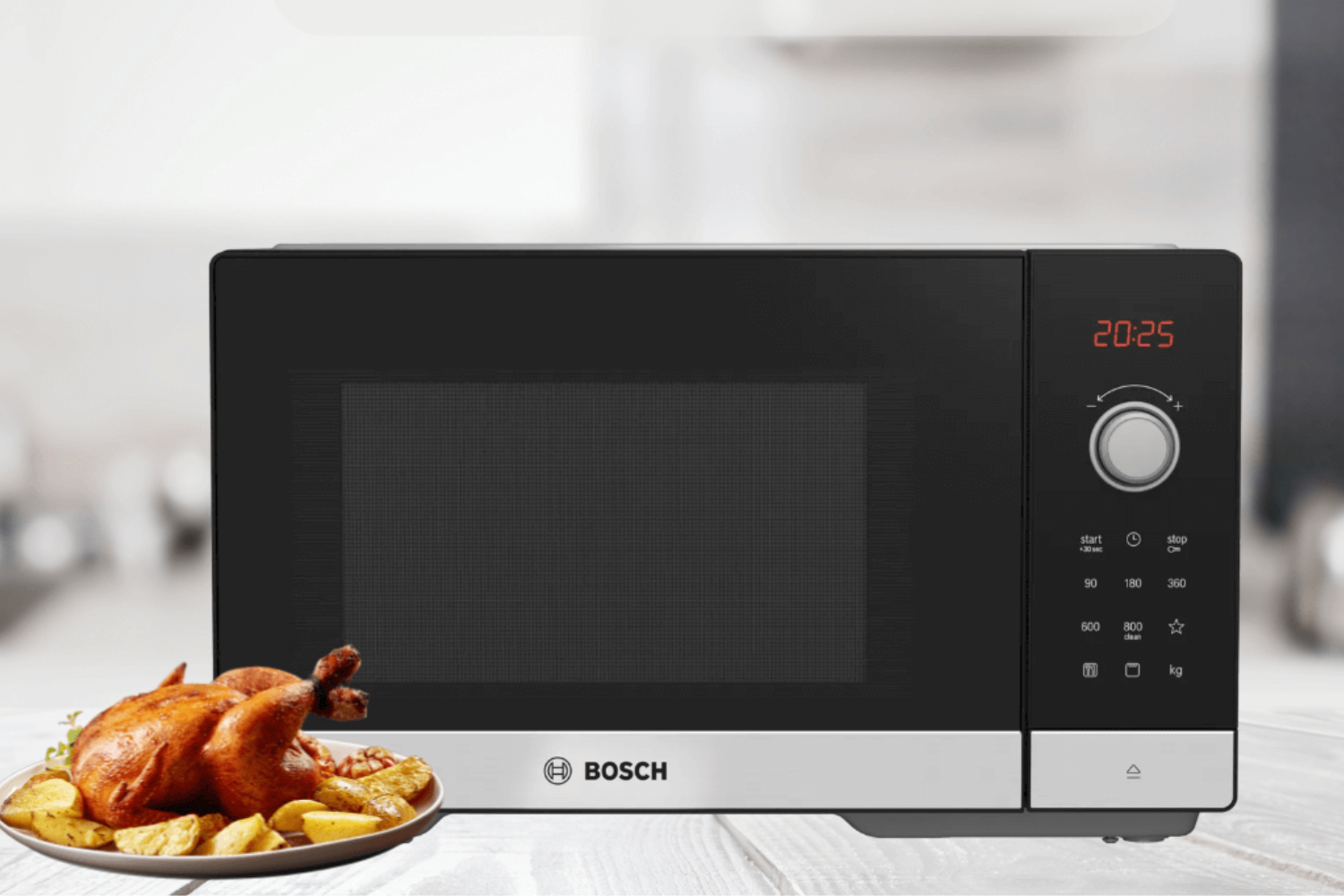 Bosch FEL053MS1M được thiết kế dưới dạng lò vi sóng để bàn, linh hoạt trong việc bố trí không gian bếp