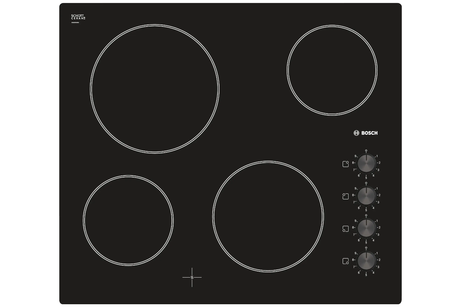 Với tổng công suất ~6.6 kW, bếp Boscj PKE611C17E đảm bảo hiệu suất ổn định cho cả 4 vùng nấu