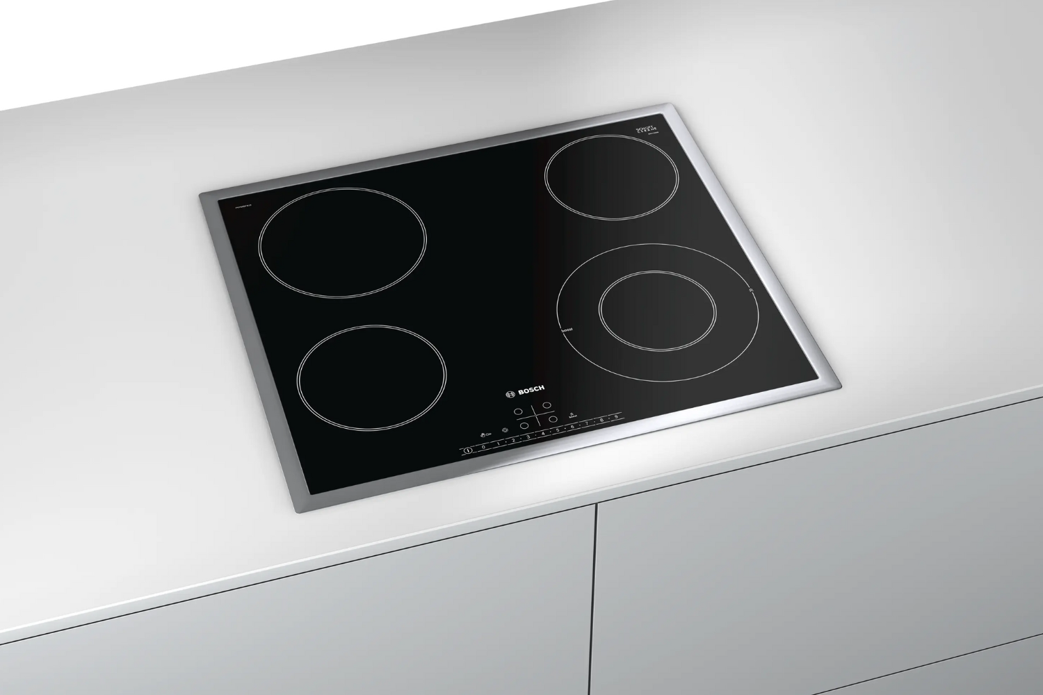 Thiết kế vuông của bếp điện&nbsp;Bosch PKF645FN1E có tính ứng dụng cao
