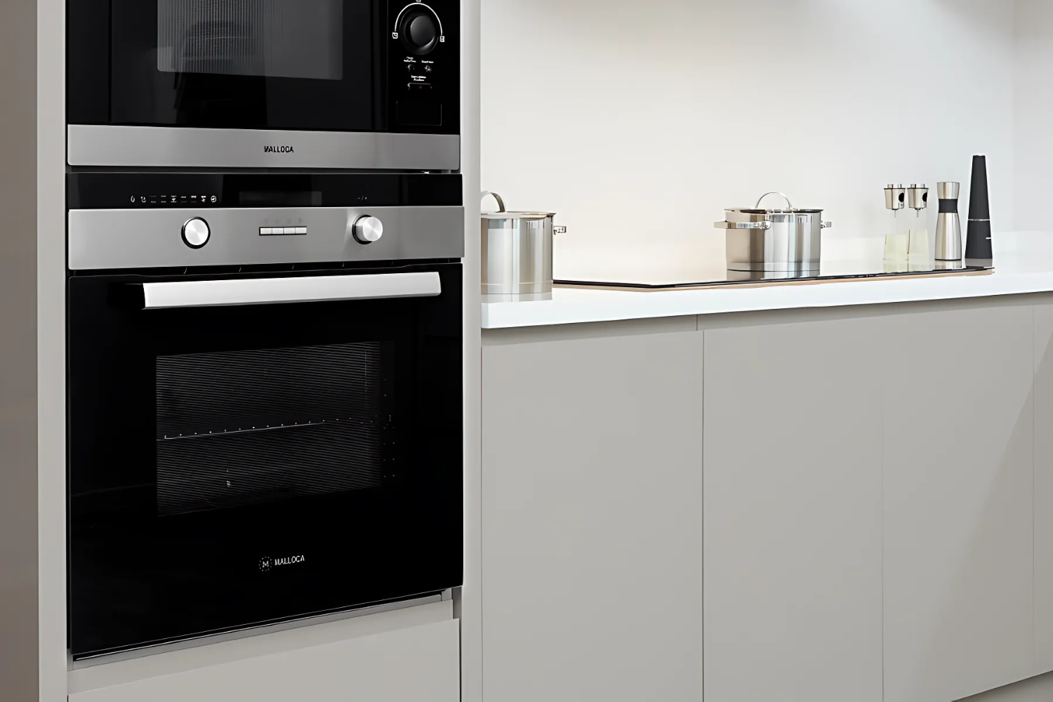 Lò nướng Malloca MOV-72 PYRO có&nbsp;phần thân lò được giấu gọn trong tủ bếp