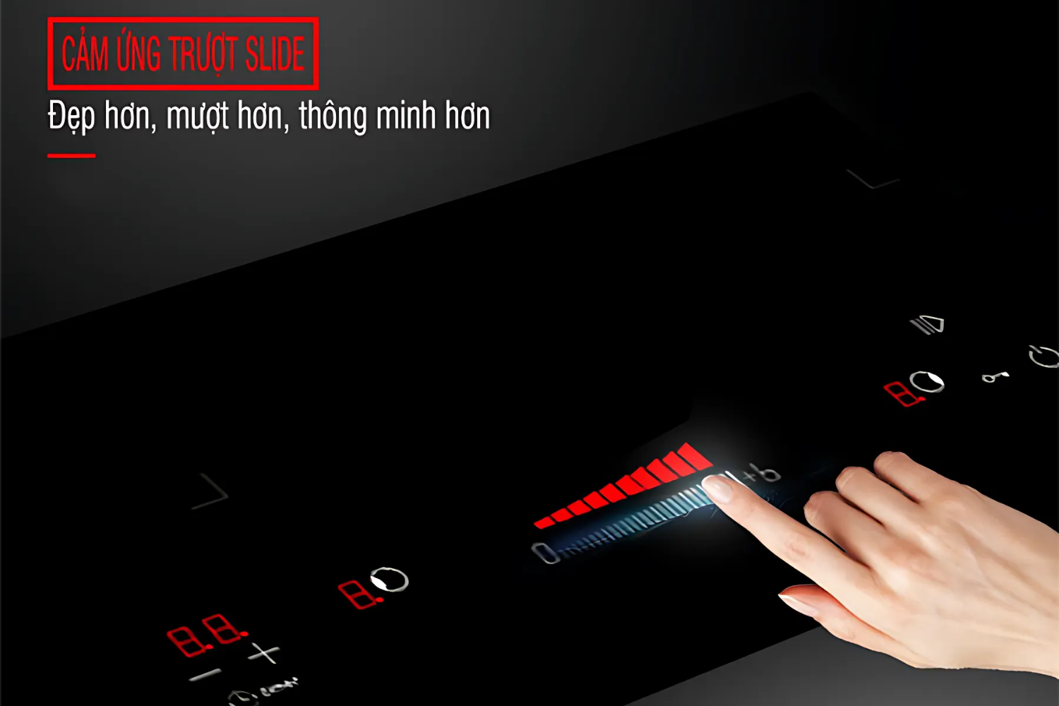 Bếp điện từ&nbsp;Malloca MIR 593 sở hữu bảng điều khiển cảm ứng dạng chạm cực kỳ hiện đại