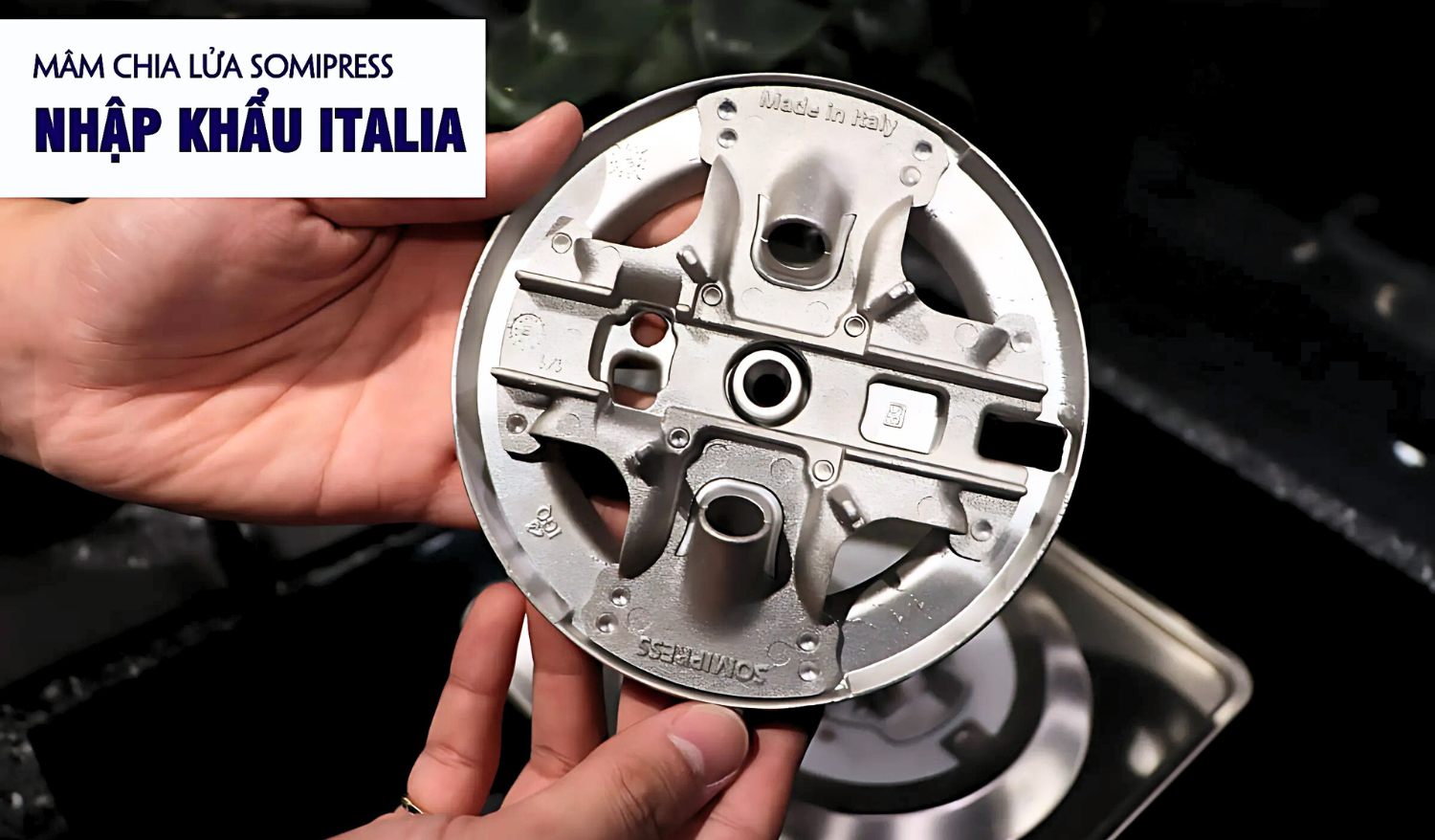 Mâm Chia Lửa Somipress (Ý) – Lửa Xanh Đều, Siêu Tiết Kiệm Gas
