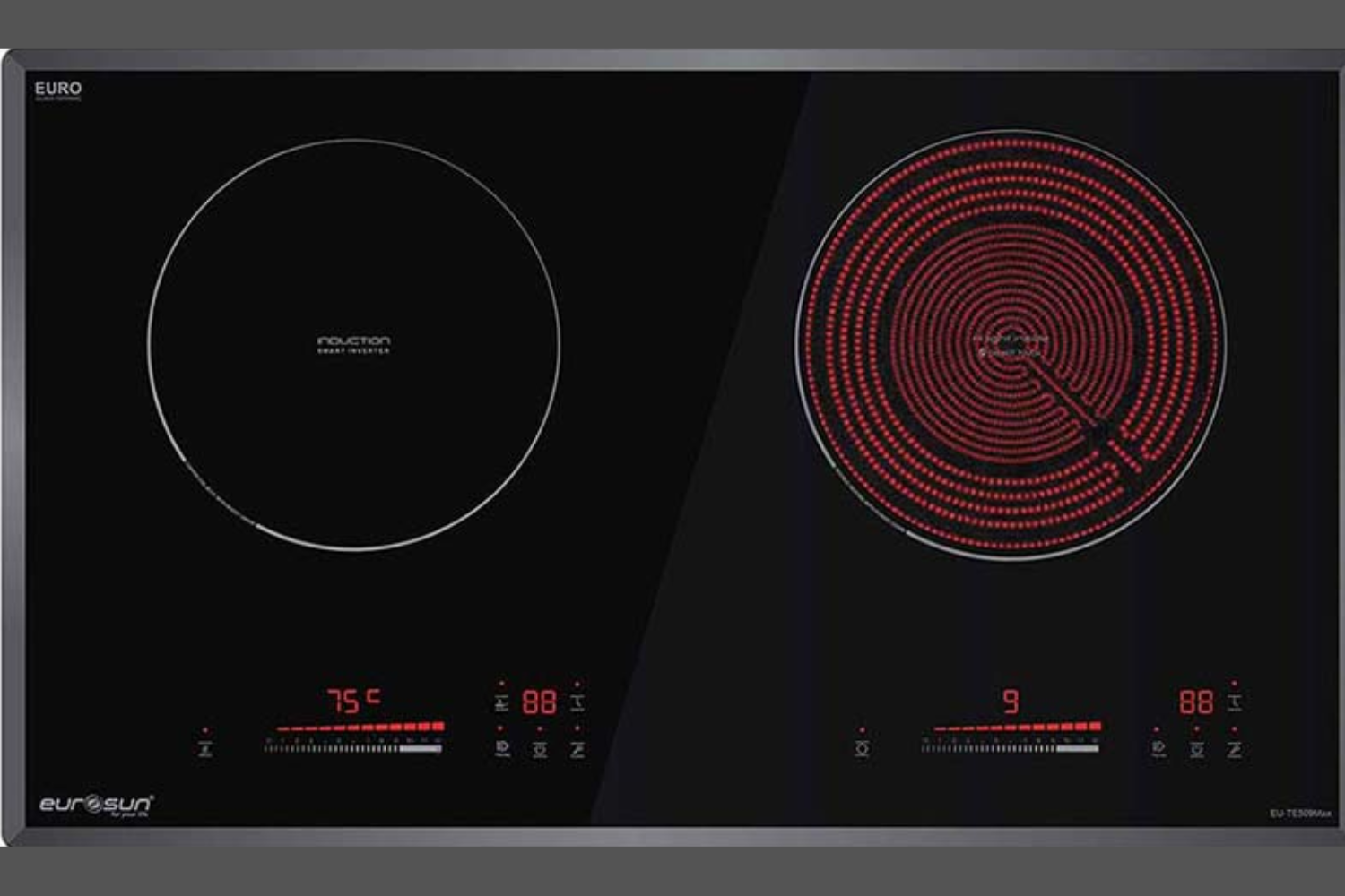 EU-TE509Max được thiết kế 2 vùng nấu thông minh