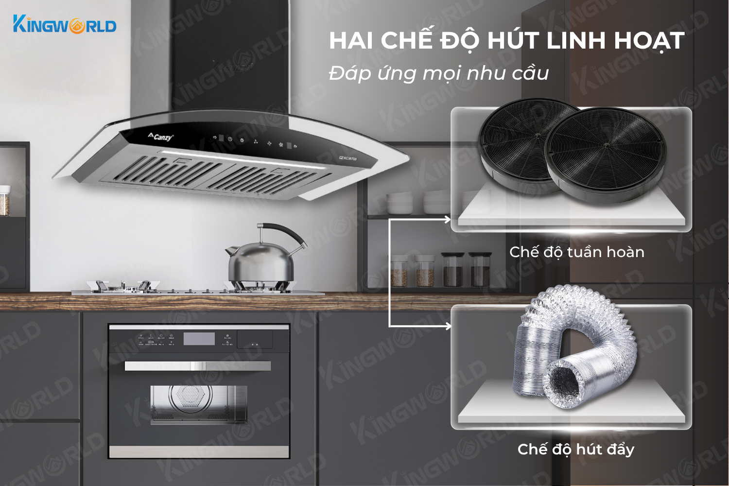 Máy hút mùi kính cong Canzy CZ KC3870B