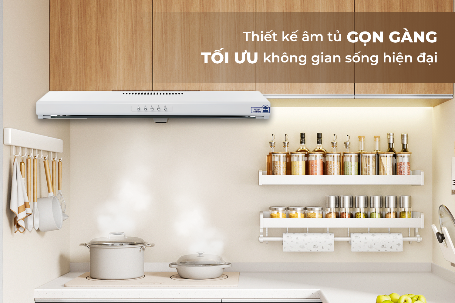 Thiết kế âm tủ tinh tế, phù hợp mọi không gian