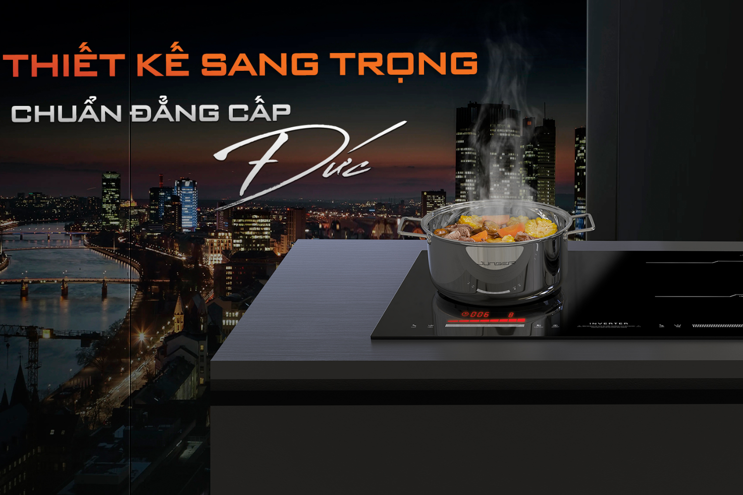 Bếp Từ Đôi Junger MK-22 | Lắp Âm/Dương 2 Vùng Nấu