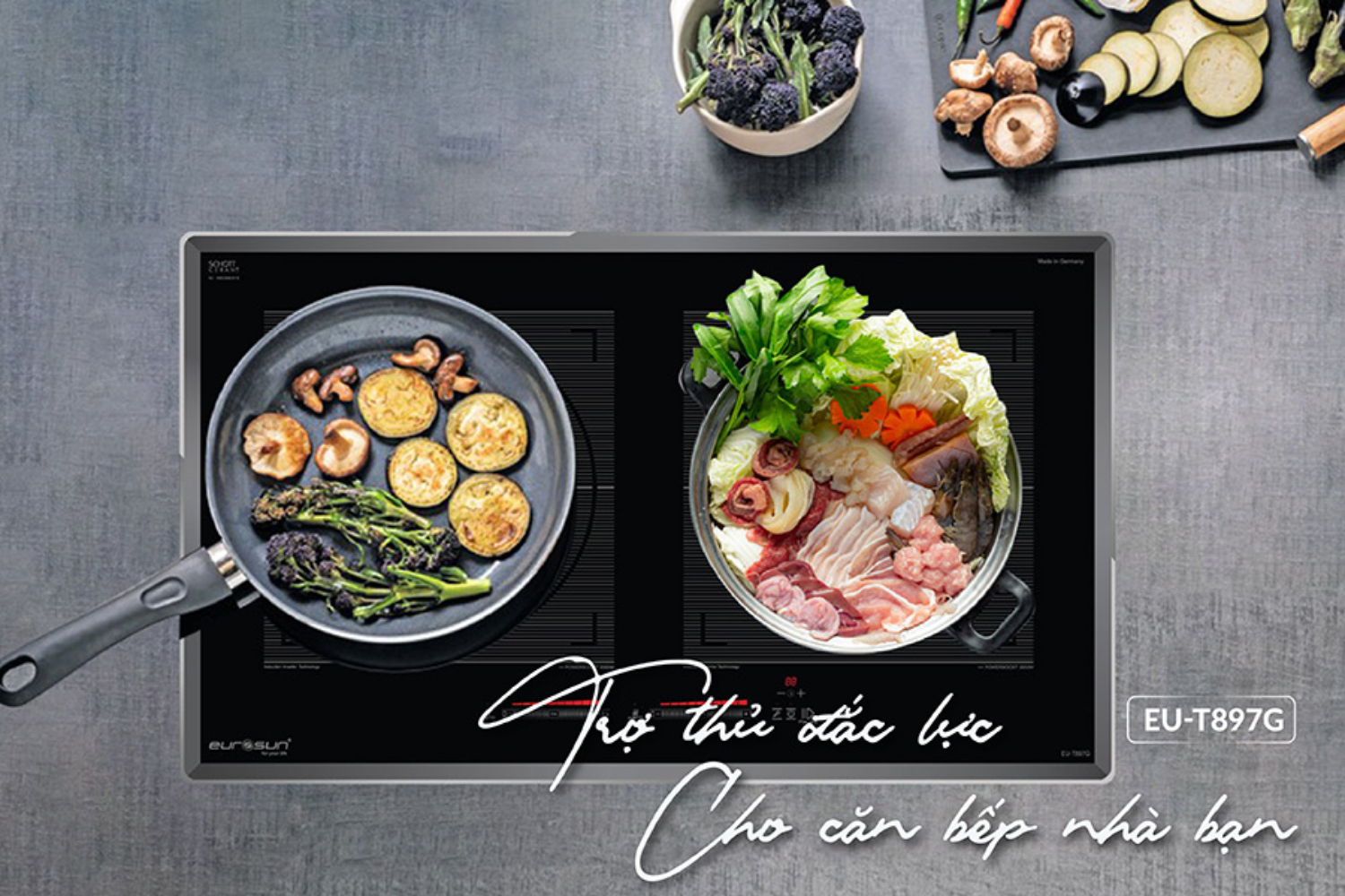 Eurosun EU-T897G trang bị 2 vùng nấu từ
