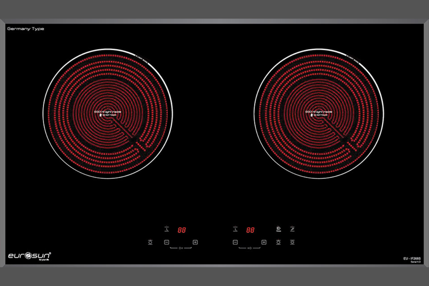 EU-IF268S được trang bị 2 vùng nấu kích thước Ø220mm