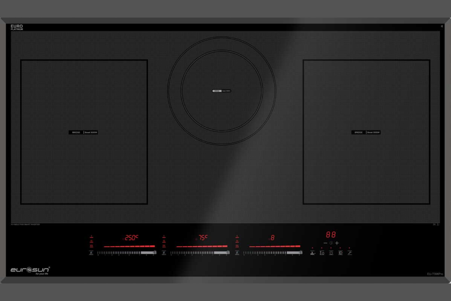 EU-T396Pro bố trí 3 vùng nấu độc lập