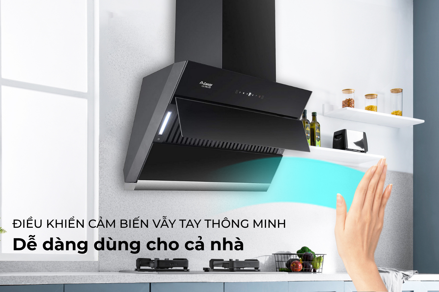 Máy Hút Mùi Kính Vát Canzy CZ 70LCD