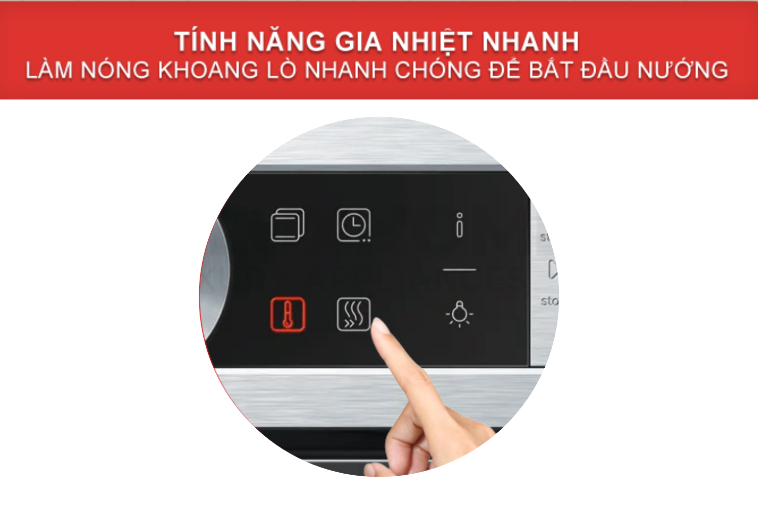 Tính năng gia nhiệt nhanh giúp Bosch HBF633BS1A đạt đến nhiệt độ mong muốn trong thời gian ngắn nhất