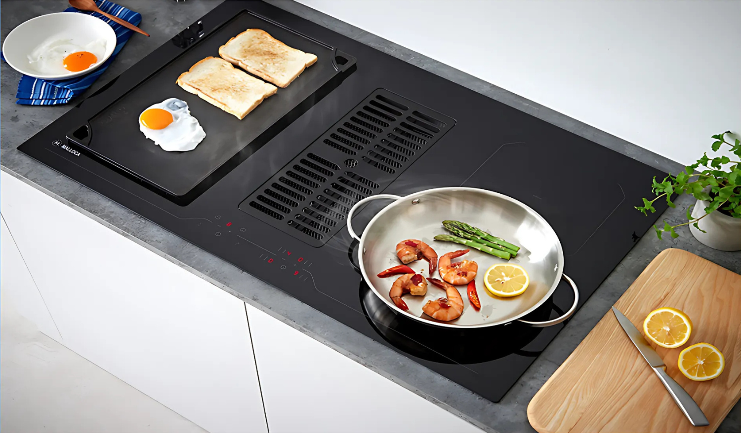 Bếp thiết kế 4 vùng nấu