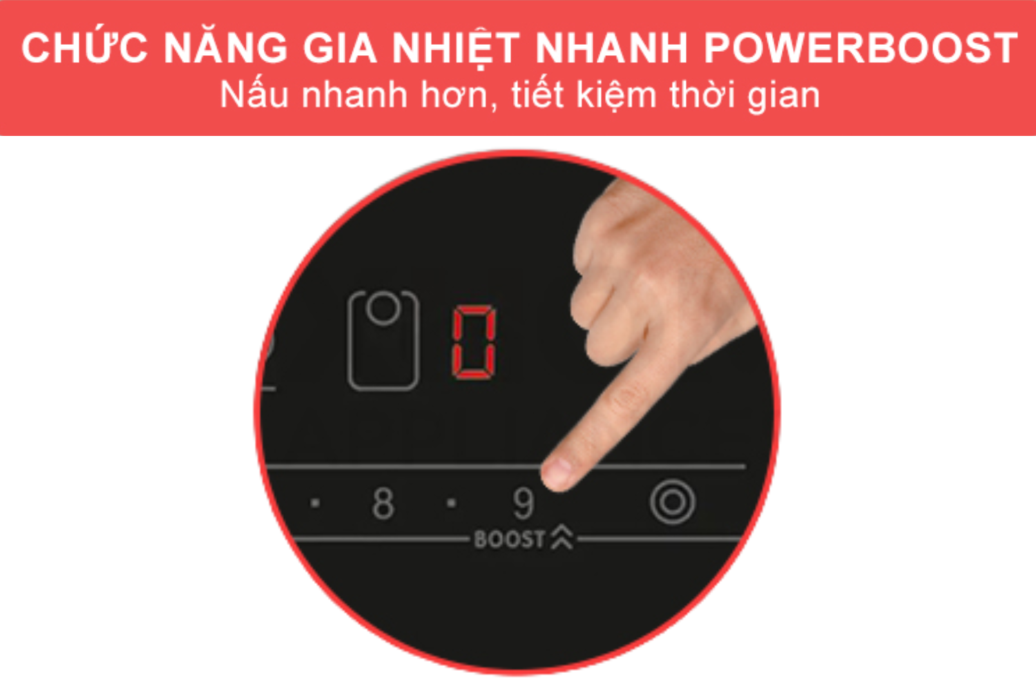 Vùng nấu phía trước được trang bị chức năng PowerBoost