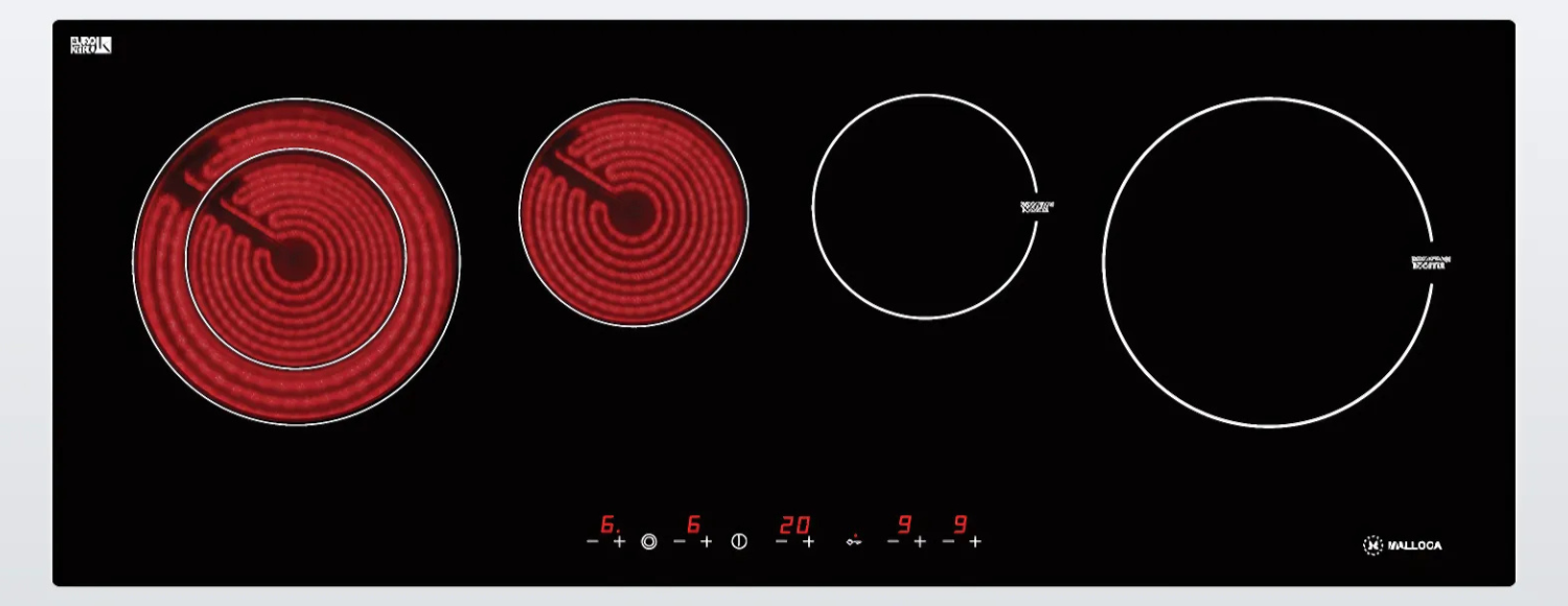 Bếp điện từ&nbsp;Malloca MH-04IR được trang bị 4 vùng nấu hoàn toàn độc lập, mang đến sự linh hoạt tối đa