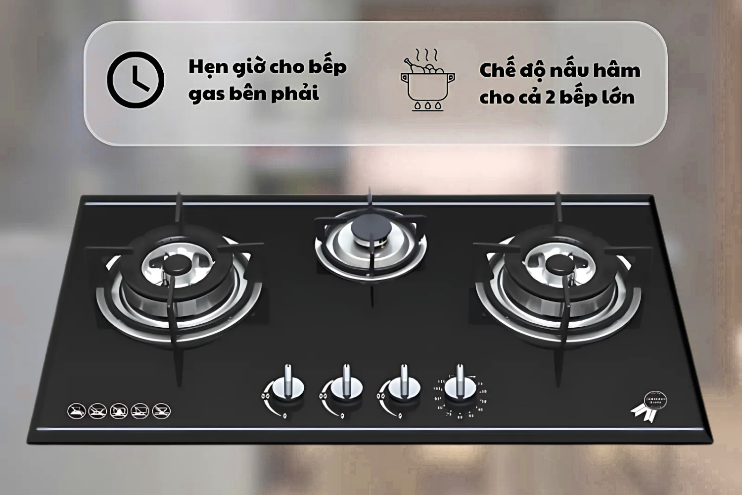 Bếp bên phải của Malloca AS 930B được trang bị chế độ hẹn giờ nấu tiện lợi.