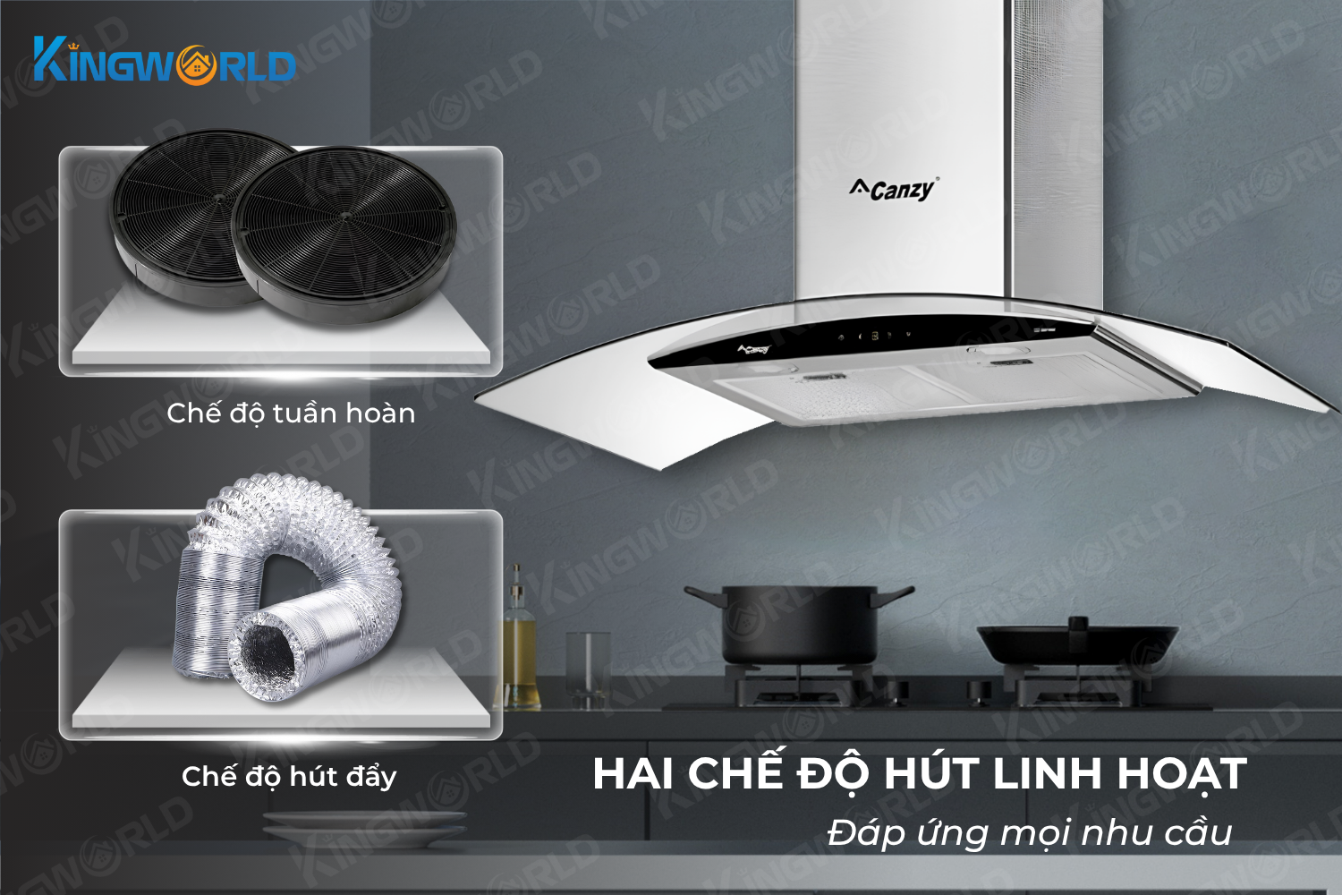 Máy hút mùi kính cong Canzy CZ 9990S