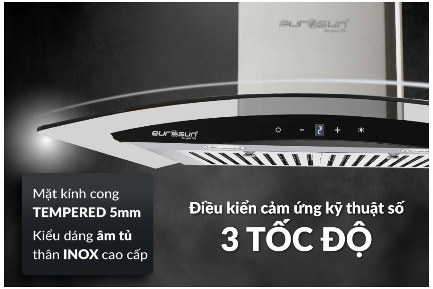 Điều khiển cảm ứng trên mặt kính hiện đại, dễ sử dụng