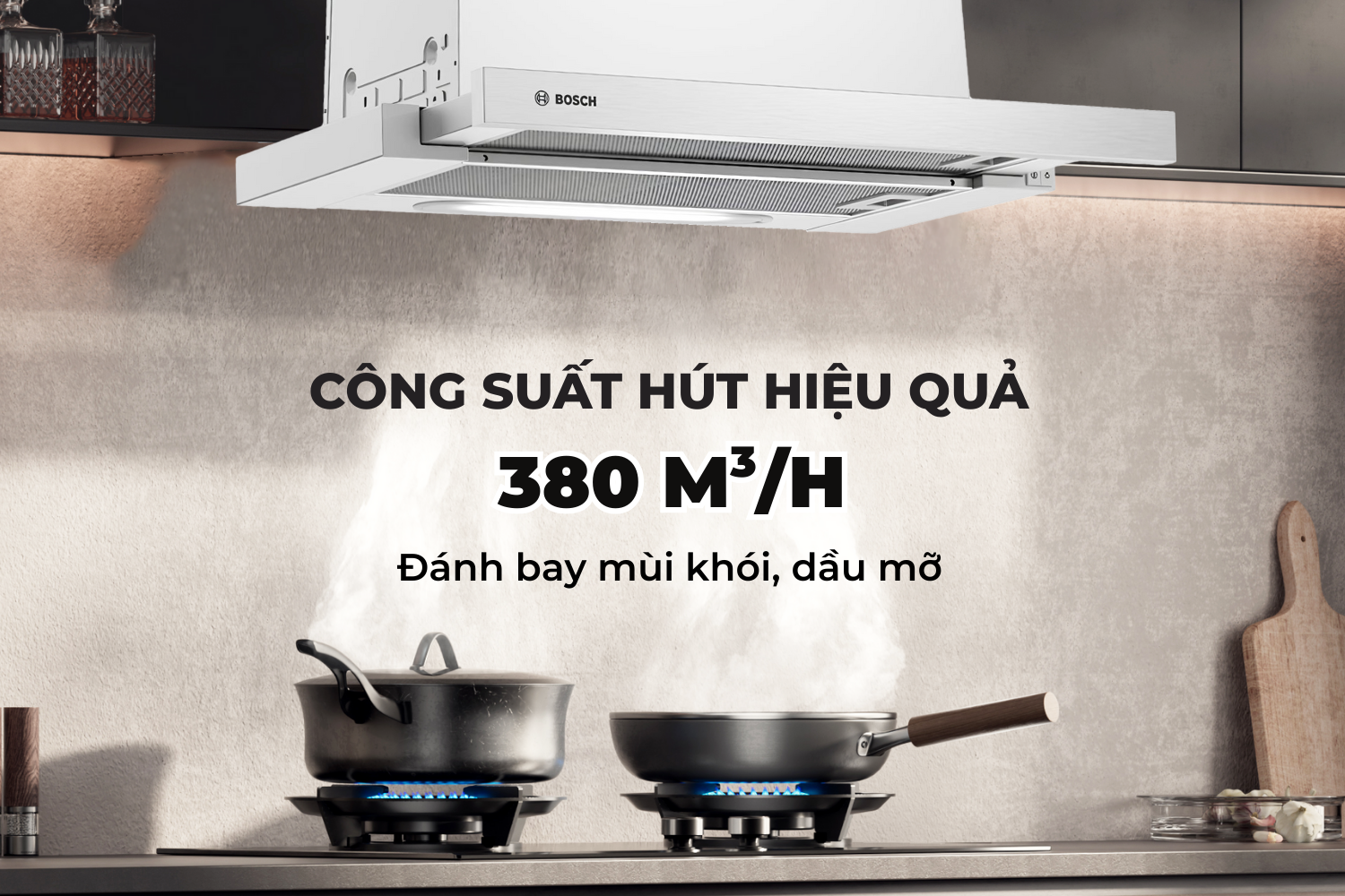 Công Suất Hút Mạnh Mẽ -&nbsp;Làm Sạch Hiệu Quả Mùi Dầu Mỡ