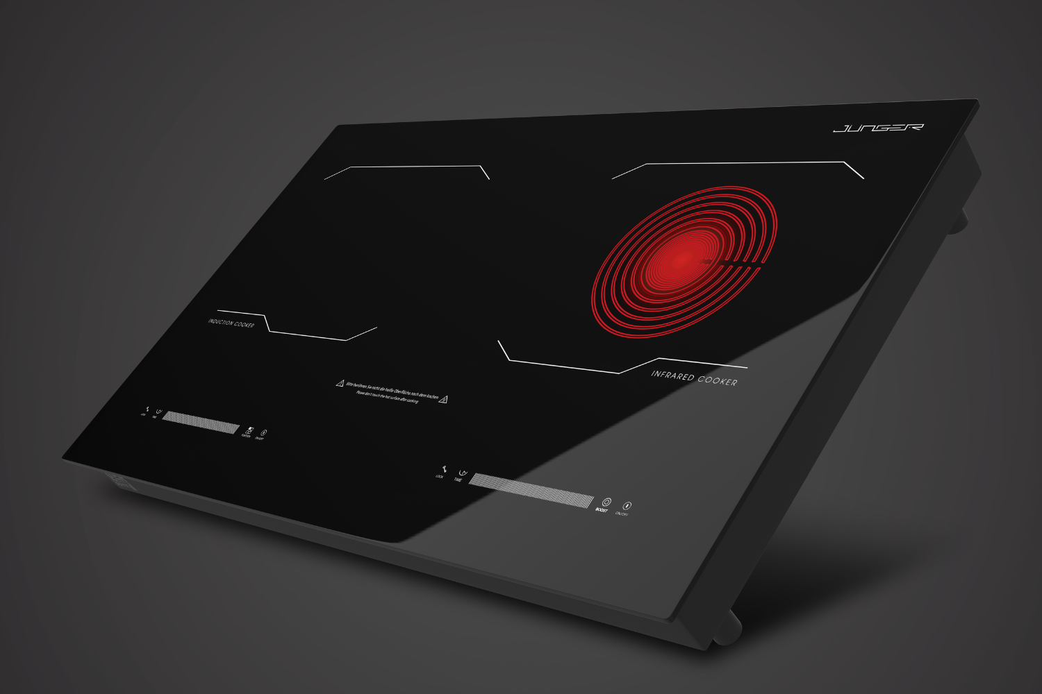 Bếp Điện Từ Kết Hợp Hồng Ngoại Junger MK-24 | Lắp Âm/Dương 2 Vùng Nấu