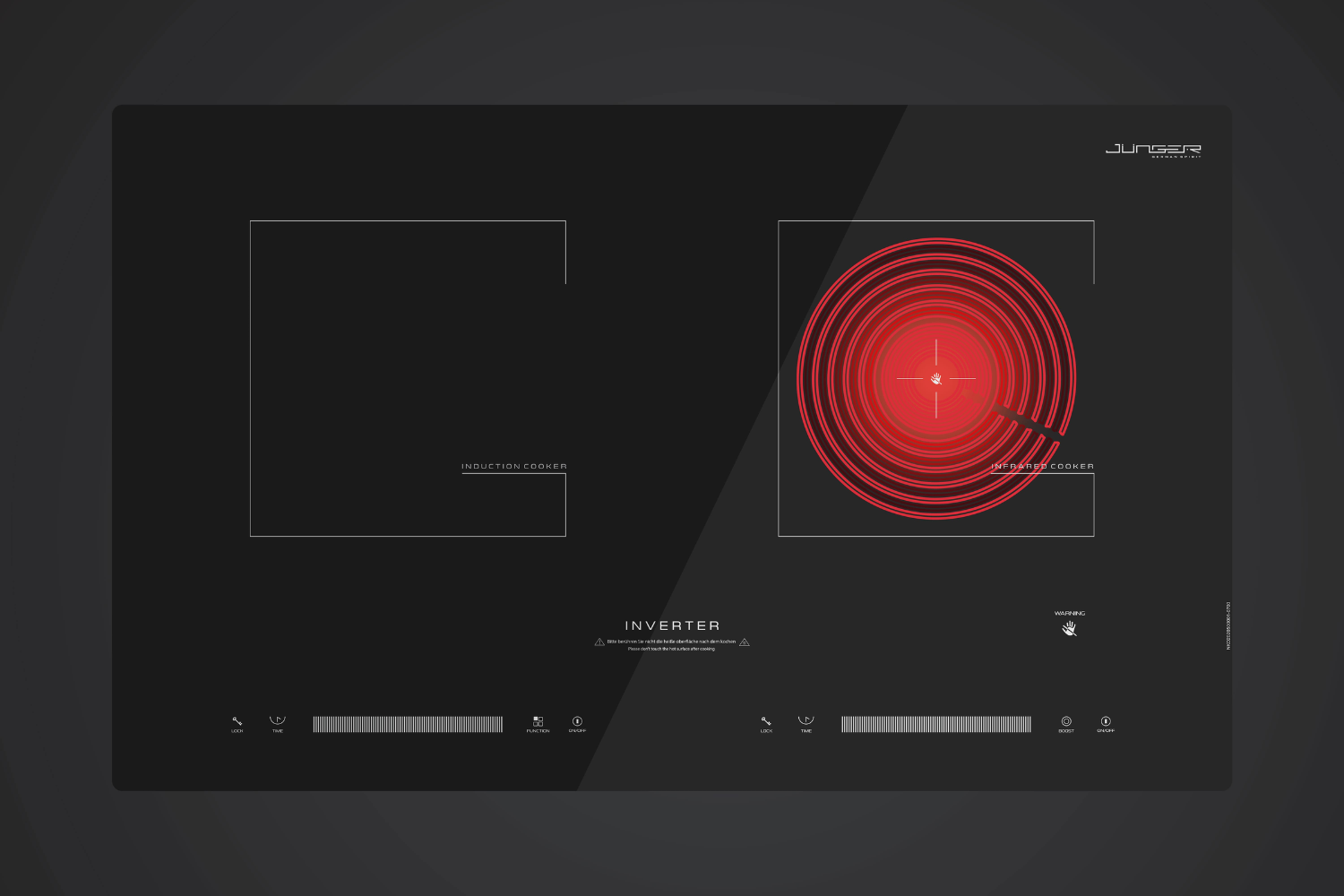 Bếp Điện Từ Kết Hợp Hồng Ngoại Junger NKD-202 | Lắp Âm/Dương 2 Vùng Nấu