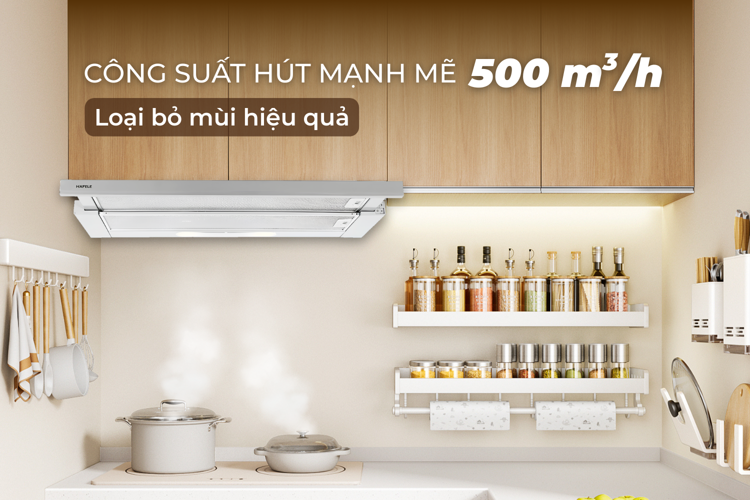 Hiệu suất hút mạnh mẽ tới&nbsp;500 m³/h