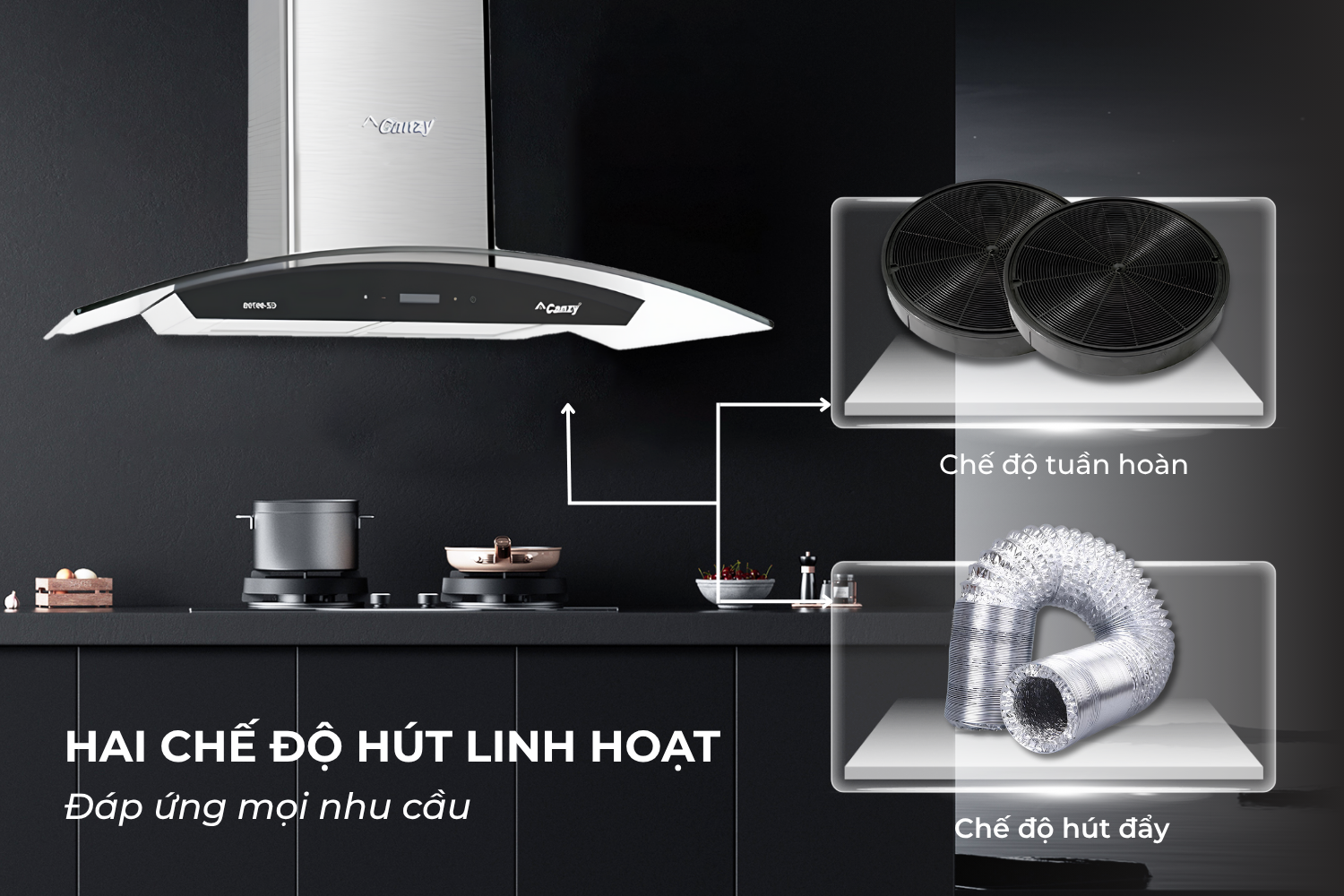 Máy hút mùi kính cong Canzy CZ 9970S