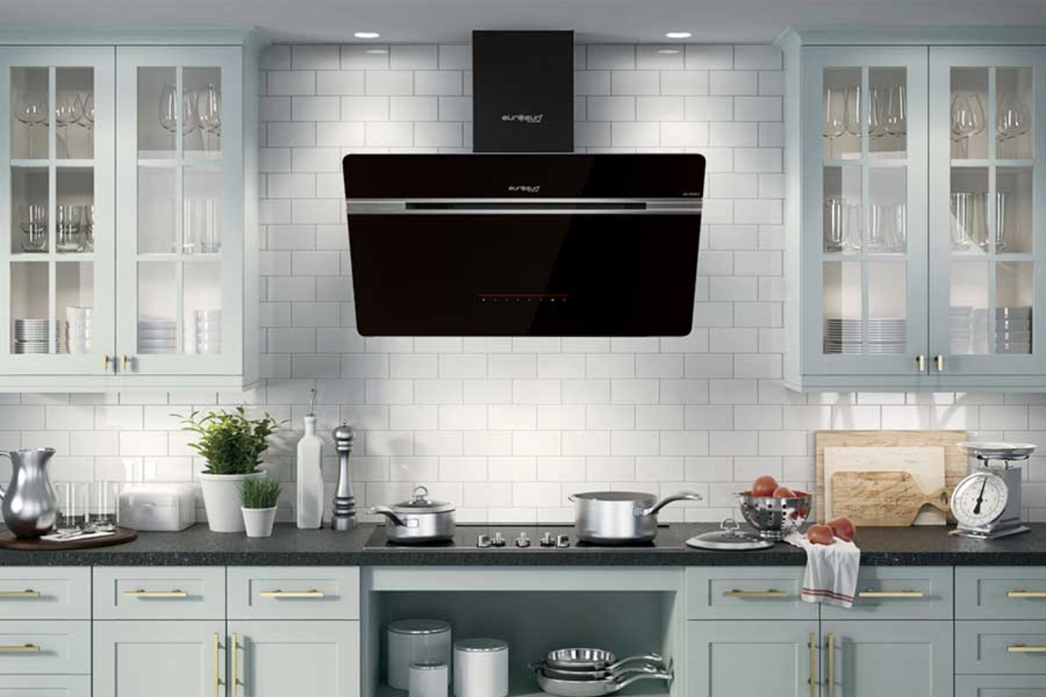 Máy hút mùi gắn tường vát nghiêng Eurosun EH-90CN73 | 90cm