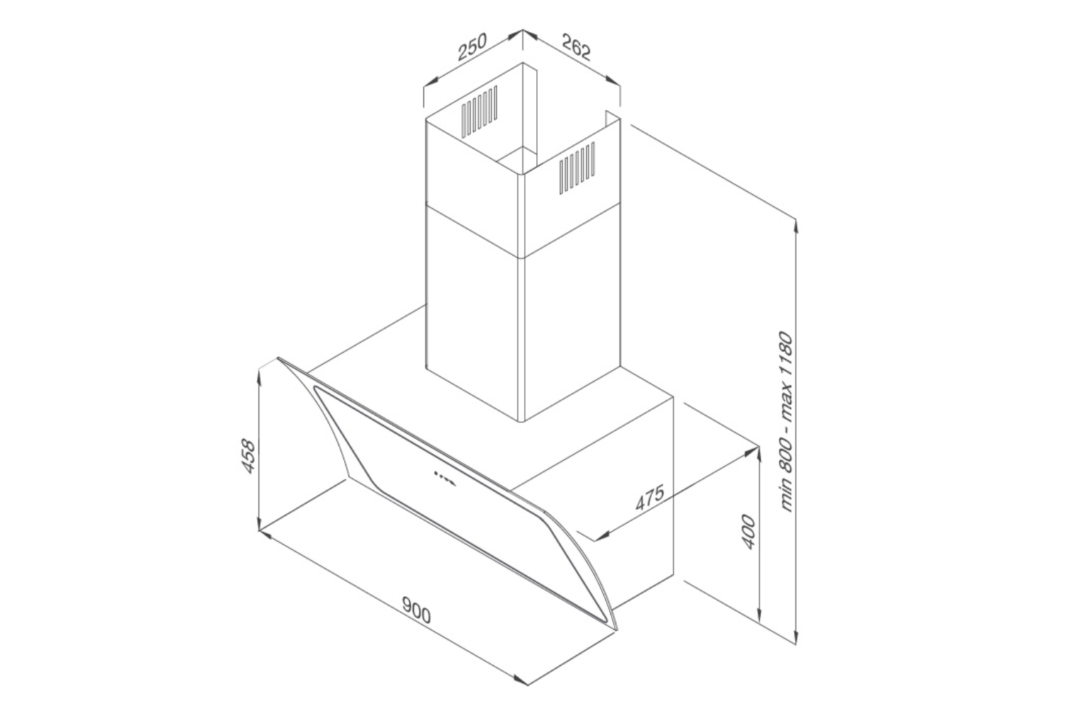 Máy hút mùi áp tường Malloca PLANA K3444
