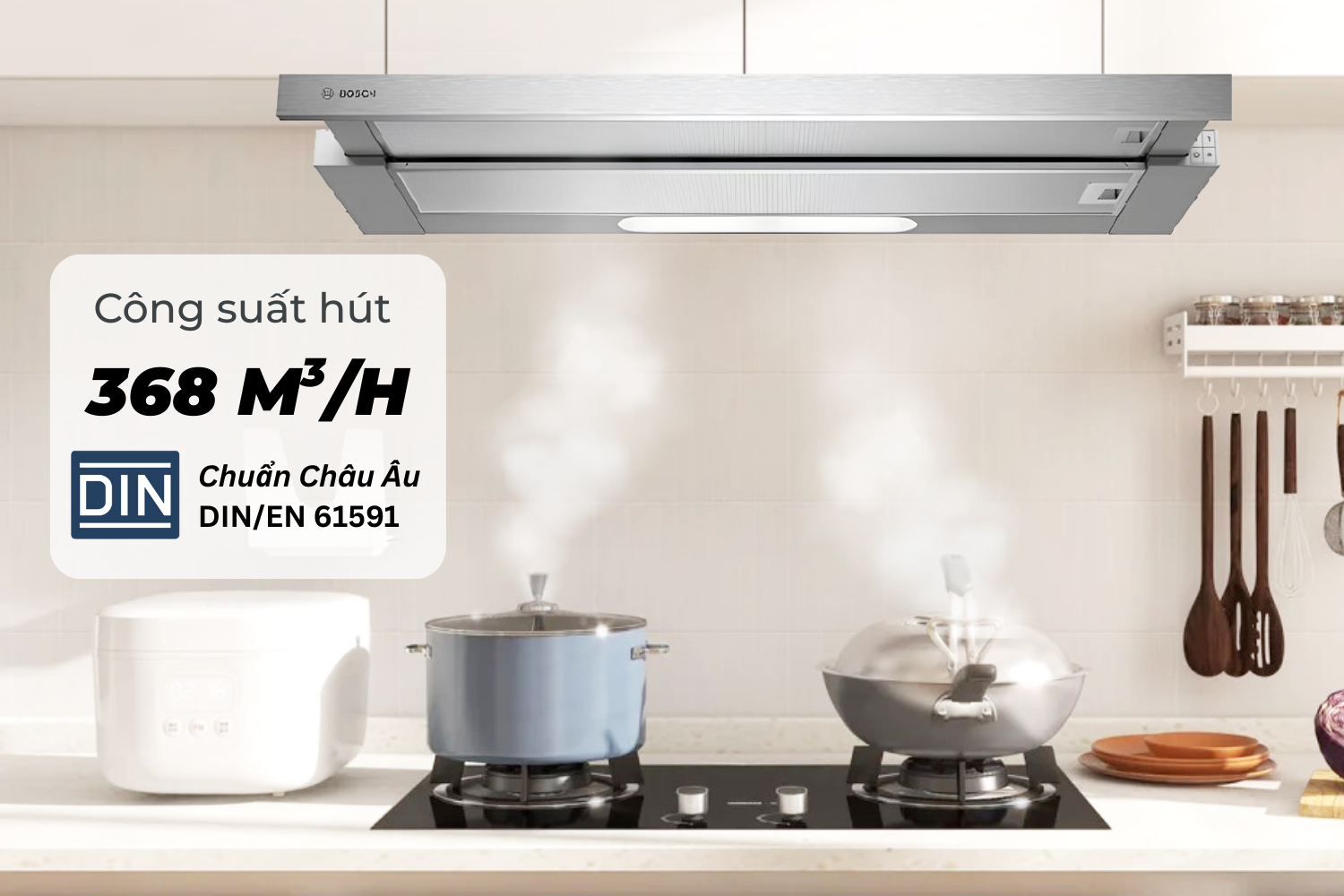 Công Suất Hút 368 m³/h – Đạt Chuẩn EN 61591 Châu Âu