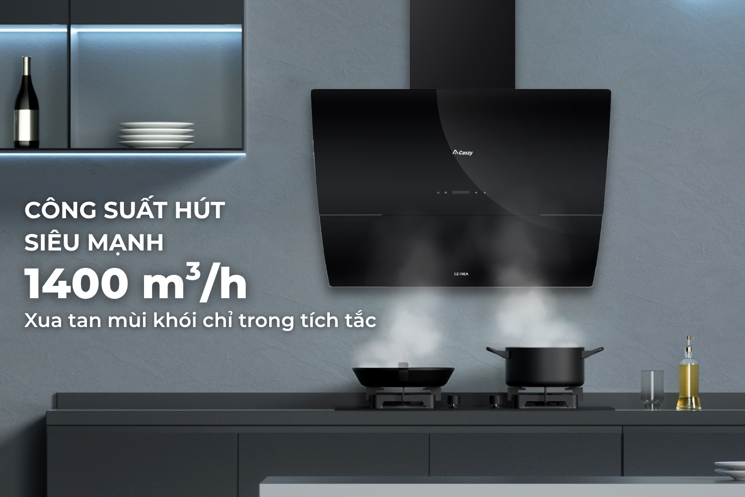 Máy Hút Mùi Kính Vát Canzy CZ 70EA Luxury