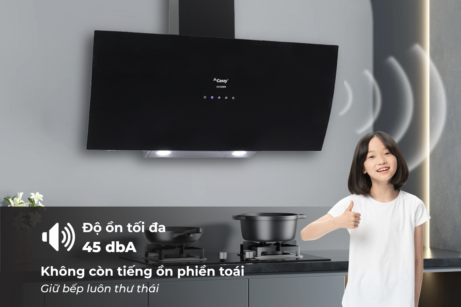 Máy Hút Mùi Kính Vát Canzy CZ 089D