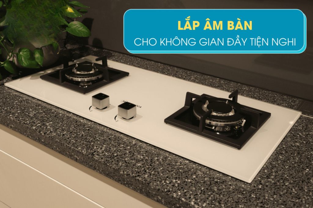 Bếp gas đôi Malloca AS 9502W lắp âm bàn bếp