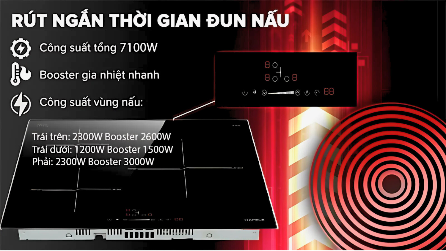 Ba Vùng Nấu Linh Hoạt Tổng Công Suất 7100W