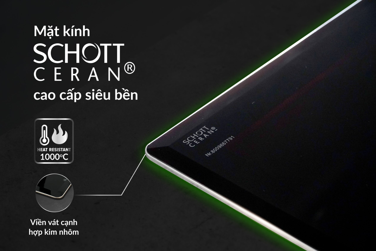 EU-T798Pro sử dụng mặt kính SCHOTT Ceran (Đức)