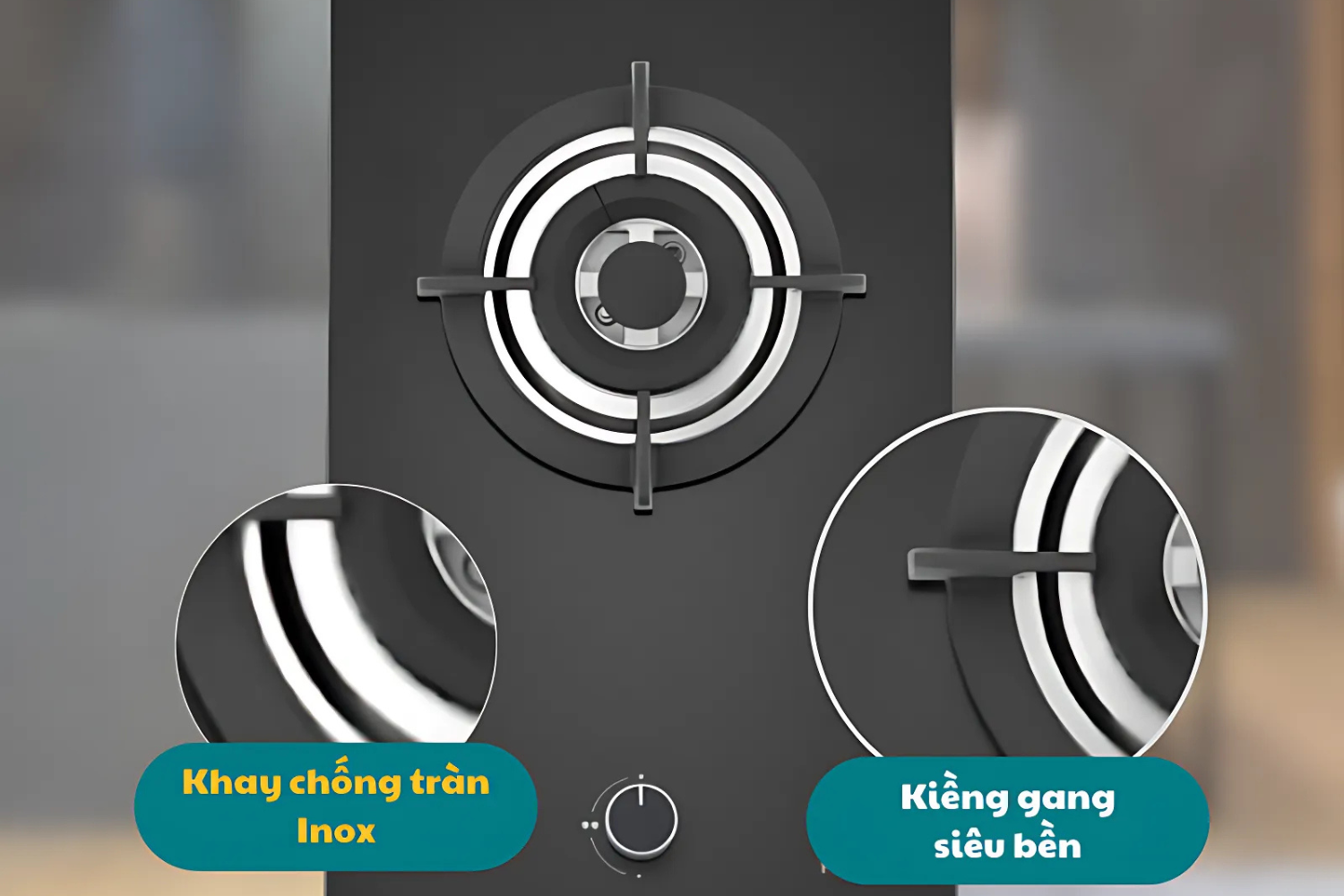 Bếp ga Hafele HC-G301B được trang bị khay hứng mỡ và chống tràn bằng inox