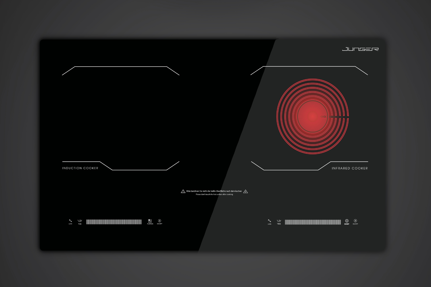 Bếp Điện Từ Kết Hợp Hồng Ngoại Junger MK-24 | Lắp Âm/Dương 2 Vùng Nấu