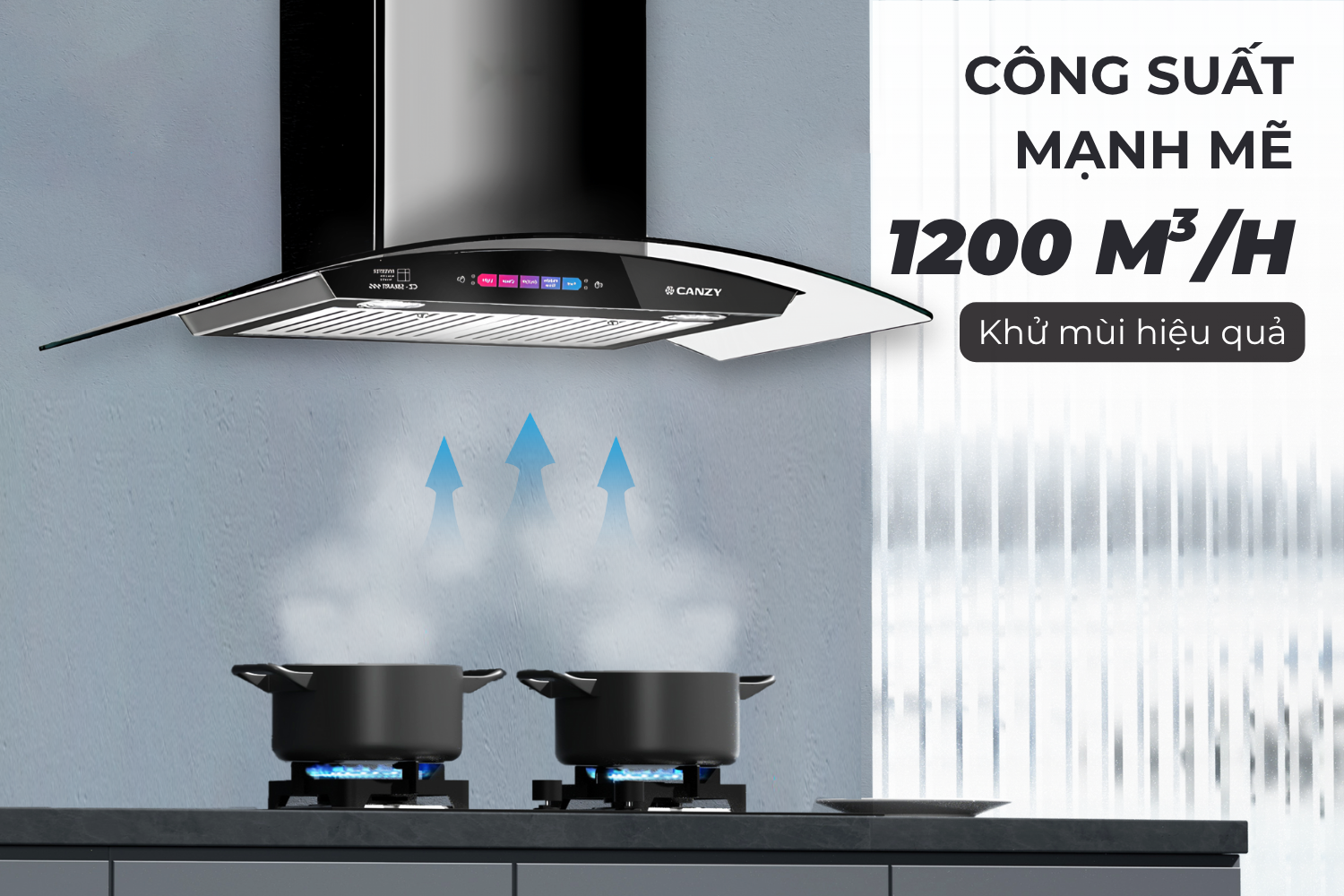 Hút Mùi Áp Tường Kính Cong Canzy CZ M6990