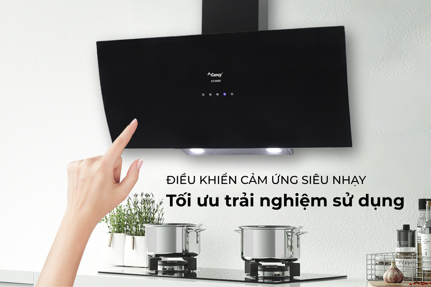 Máy Hút Mùi Kính Vát Canzy CZ 089D